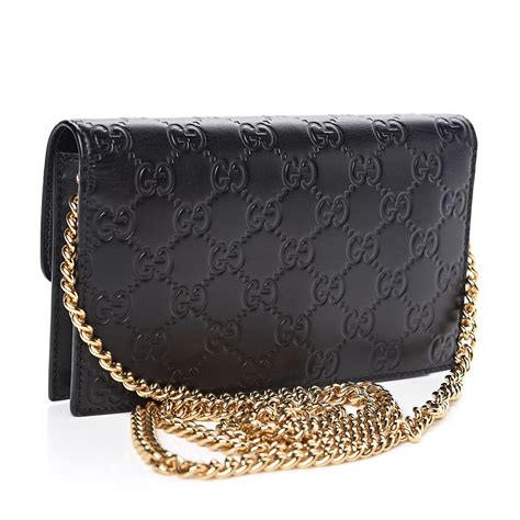 gucci black chain wallet|Gucci guccissima wallet on chain.